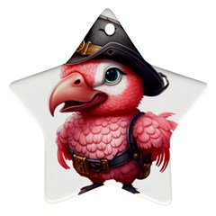 Kawaii Pink Parrot Pirate Ornament (star)