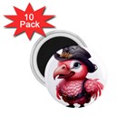 Kawaii Pink Parrot Pirate 1.75  Magnets (10 pack)  Front