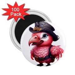 Kawaii Pink Parrot Pirate 2 25  Magnets (100 Pack) 