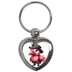 Kawaii Pink Parrot Pirate Key Chain (heart) by KawaiiArtStyle