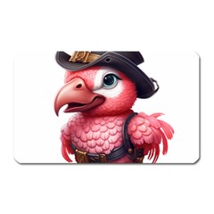 Kawaii Pink Parrot Pirate Magnet (rectangular)