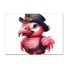 Kawaii Pink Parrot Pirate Sticker A4 (10 Pack)