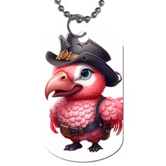 Kawaii Pink Parrot Pirate Dog Tag (two Sides)