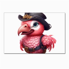 Kawaii Pink Parrot Pirate Postcards 5  X 7  (pkg Of 10) by KawaiiArtStyle