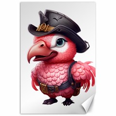 Kawaii Pink Parrot Pirate Canvas 24  X 36 