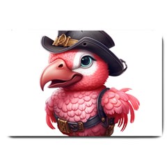 Kawaii Pink Parrot Pirate Large Doormat