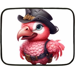 Kawaii Pink Parrot Pirate Two Sides Fleece Blanket (mini)