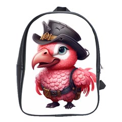 Kawaii Pink Parrot Pirate School Bag (large)