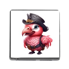 Kawaii Pink Parrot Pirate Memory Card Reader (square 5 Slot) by KawaiiArtStyle