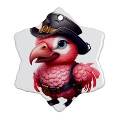 Kawaii Pink Parrot Pirate Ornament (snowflake)