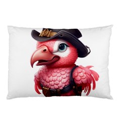 Kawaii Pink Parrot Pirate Pillow Case (two Sides) by KawaiiArtStyle