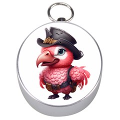 Kawaii Pink Parrot Pirate Silver Compasses