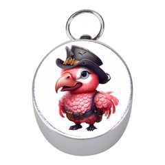 Kawaii Pink Parrot Pirate Mini Silver Compasses