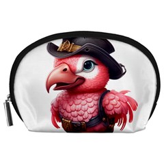 Kawaii Pink Parrot Pirate Accessory Pouch (large)