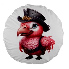 Kawaii Pink Parrot Pirate Large 18  Premium Flano Round Cushions