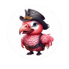 Kawaii Pink Parrot Pirate Mini Round Pill Box (pack Of 5)