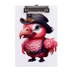 Kawaii Pink Parrot Pirate A5 Acrylic Clipboard