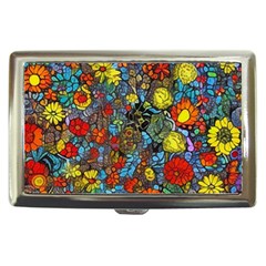 Mid Century Retro Floral 1970s 1960s Pattern 56 Cigarette Money Case