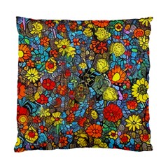 Mid Century Retro Floral 1970s 1960s Pattern 56 Standard Cushion Case (one Side)