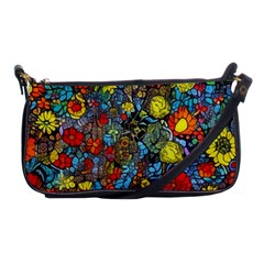 Mid Century Retro Floral 1970s 1960s Pattern 56 Shoulder Clutch Bag