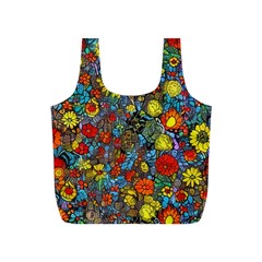 Mid Century Retro Floral 1970s 1960s Pattern 56 Full Print Recycle Bag (s)