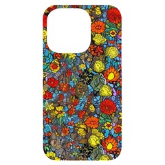 Mid Century Retro Floral 1970s 1960s Pattern 56 Iphone 14 Pro Black Uv Print Case