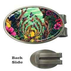 Monkey Tiger Bird Parrot Forest Jungle Style Money Clips (oval) 