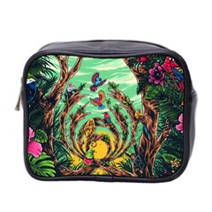 Monkey Tiger Bird Parrot Forest Jungle Style Mini Toiletries Bag (two Sides)