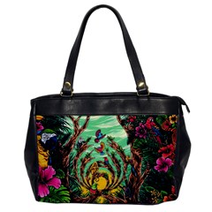 Monkey Tiger Bird Parrot Forest Jungle Style Oversize Office Handbag