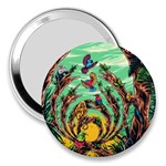 Monkey Tiger Bird Parrot Forest Jungle Style 3  Handbag Mirrors Front