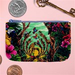 Monkey Tiger Bird Parrot Forest Jungle Style Large Coin Purse Front