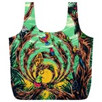 Monkey Tiger Bird Parrot Forest Jungle Style Full Print Recycle Bag (XXL) Back