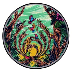 Monkey Tiger Bird Parrot Forest Jungle Style Wireless Fast Charger(black) by Grandong