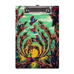 Monkey Tiger Bird Parrot Forest Jungle Style A5 Acrylic Clipboard