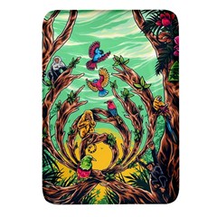 Monkey Tiger Bird Parrot Forest Jungle Style Rectangular Glass Fridge Magnet (4 Pack)