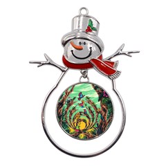 Monkey Tiger Bird Parrot Forest Jungle Style Metal Snowman Ornament