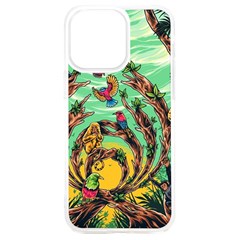 Monkey Tiger Bird Parrot Forest Jungle Style Iphone 15 Plus Tpu Uv Print Case by Grandong