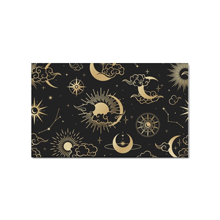 Asian Seamless Pattern With Clouds Moon Sun Stars Vector Collection Oriental Chinese Japanese Korean Sticker (Rectangular)