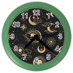 Asian Seamless Pattern With Clouds Moon Sun Stars Vector Collection Oriental Chinese Japanese Korean Color Wall Clock Front