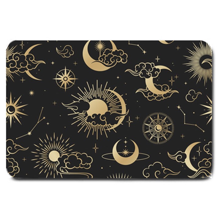 Asian Seamless Pattern With Clouds Moon Sun Stars Vector Collection Oriental Chinese Japanese Korean Large Doormat