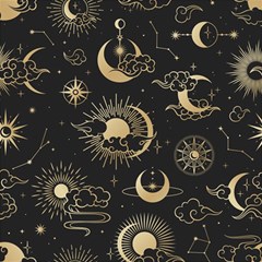 Asian Seamless Pattern With Clouds Moon Sun Stars Vector Collection Oriental Chinese Japanese Korean Play Mat (square)