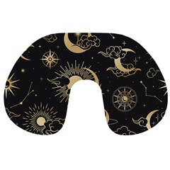 Asian Seamless Pattern With Clouds Moon Sun Stars Vector Collection Oriental Chinese Japanese Korean Travel Neck Pillow