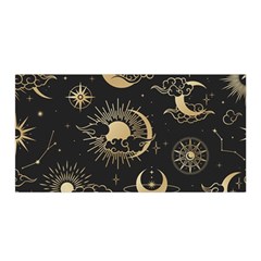 Asian Seamless Pattern With Clouds Moon Sun Stars Vector Collection Oriental Chinese Japanese Korean Satin Wrap 35  X 70 