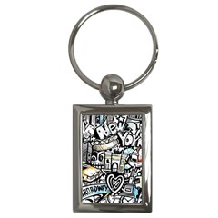 New York City Nyc Broadway Doodle Art Key Chain (rectangle)