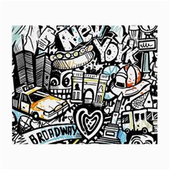 New York City Nyc Broadway Doodle Art Small Glasses Cloth