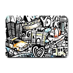 New York City Nyc Broadway Doodle Art Small Doormat