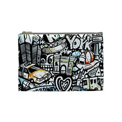 New York City Nyc Broadway Doodle Art Cosmetic Bag (medium)