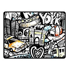 New York City Nyc Broadway Doodle Art Fleece Blanket (small) by Grandong