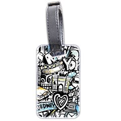 New York City Nyc Broadway Doodle Art Luggage Tag (two Sides)