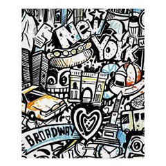 New York City Nyc Broadway Doodle Art Shower Curtain 60  X 72  (medium) 